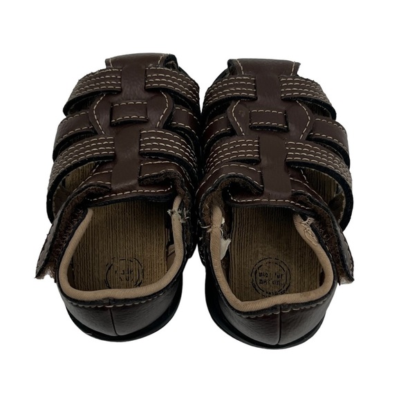 wonder nation Brown Strappy Fisherman Sandals Size 3 Boy's - Picture 5 of 9